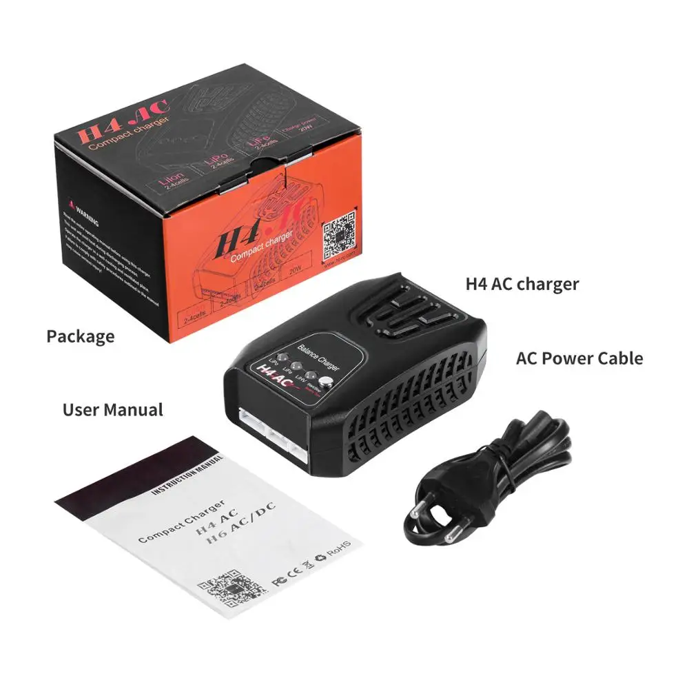 HTRC H4AC Mini Chargeur d'Équilibre 20W 2-4S Lipo LiFe LiHV
