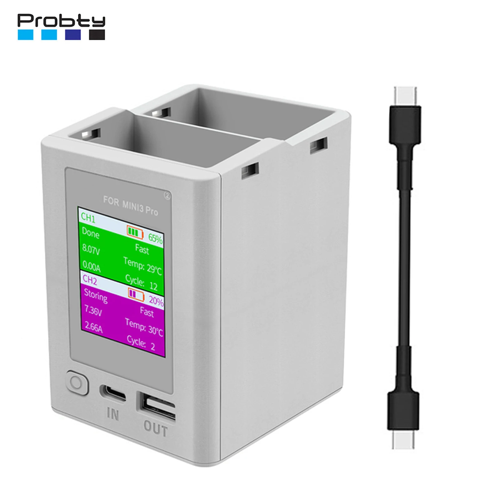 Chargeur Hub Batterie DJI Mini 3/4 Pro - Affichage Numérique