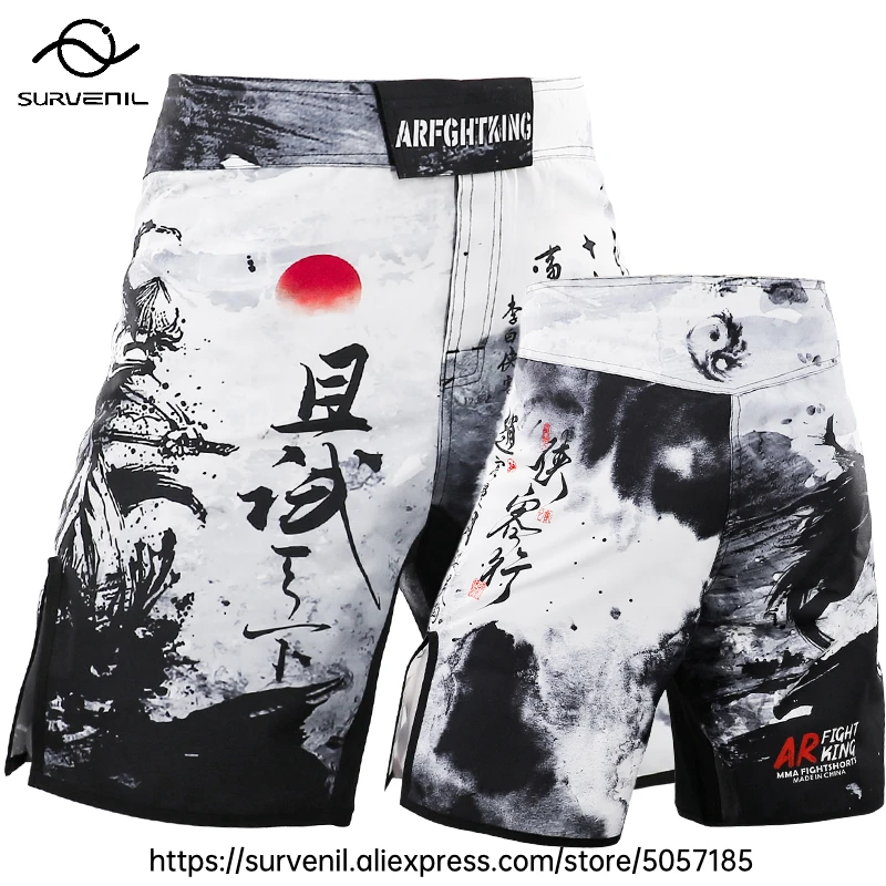 MMA Shorts Men's Jiu Jitsu Muay Thai Martial Arts BJJ Grappling Kickboxing Boxing Training Trunks