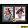 Modern Double Magazine Frame 8.25x11-inch Wall Mount Glass Black/White Mat Satisfaction Guaranteed 1