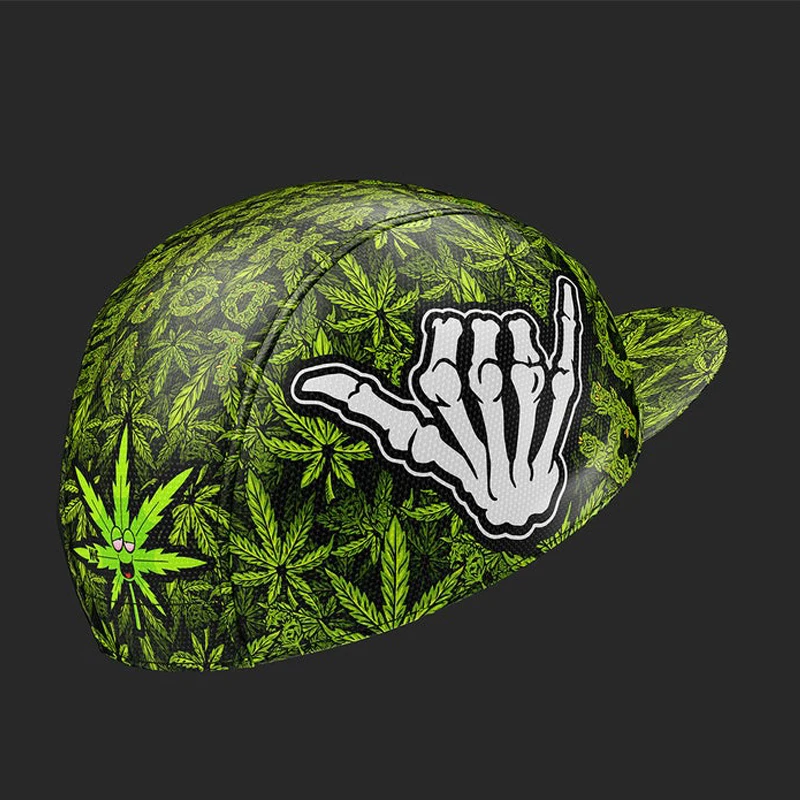Cycling Caps Green Leaves Bike Hat One Size Fits Most 2