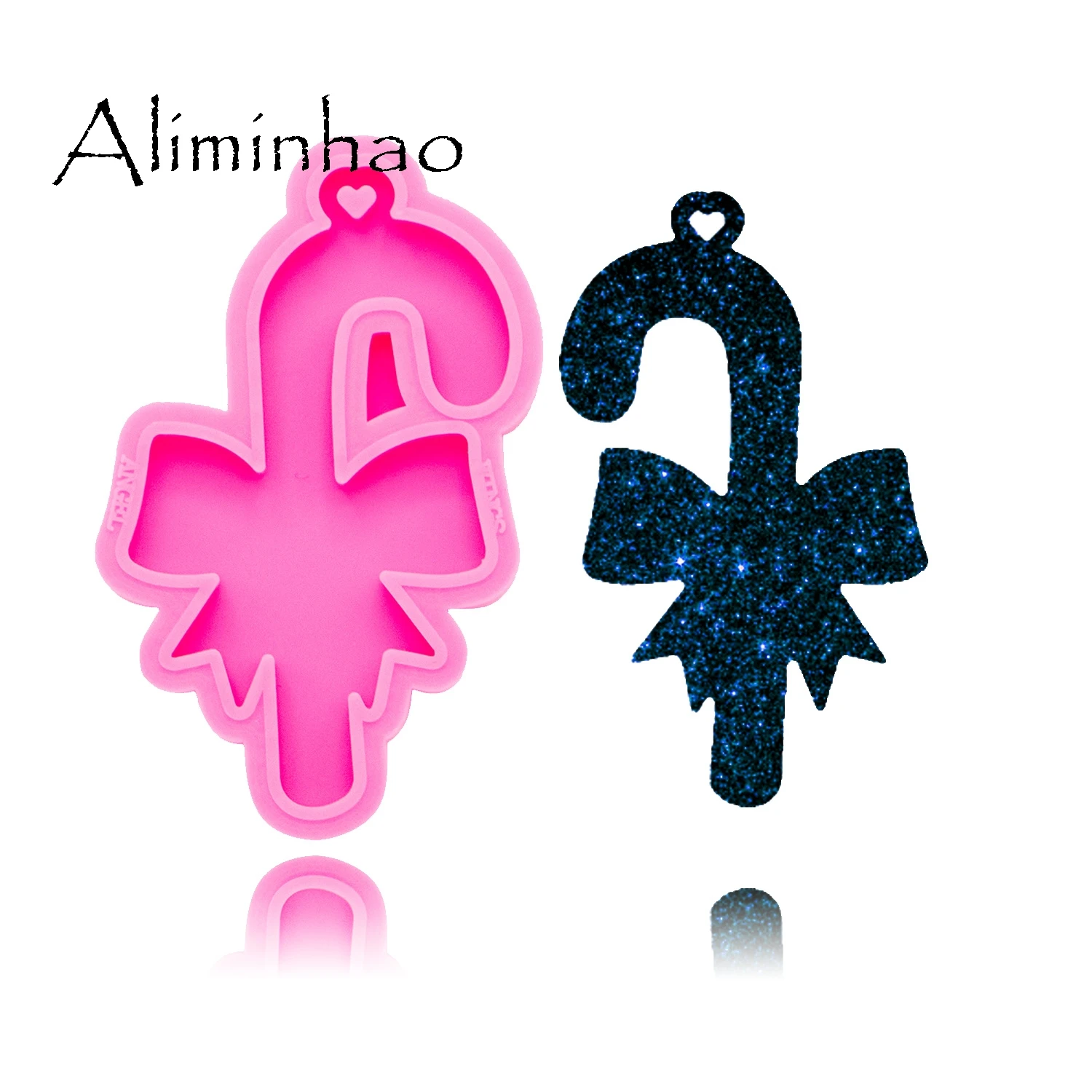 DY0185 Shiny hohe qualität Weihnachten Süßigkeiten und bogen form Silikon Formen DIY epoxy und harz handwerk formen Keychain Form