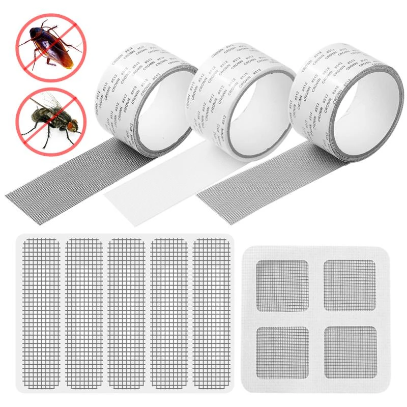 3/20/50pcs סט נגד יתושים רשת חור קלטת לטוס באג חרקים דלת וילון חלון מסך רול  קיר תיקון מדבקת תיקון דבק| | - AliExpress