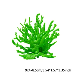 Vibrant Coral Reef Aquarium Decor - Lifelike PVC Plant Ornaments (Green S)