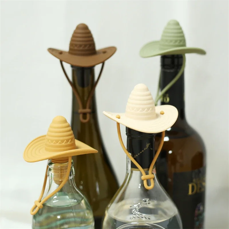 Wine Stopper Silicone Cowboy Hat for Beer Champagne Bottle