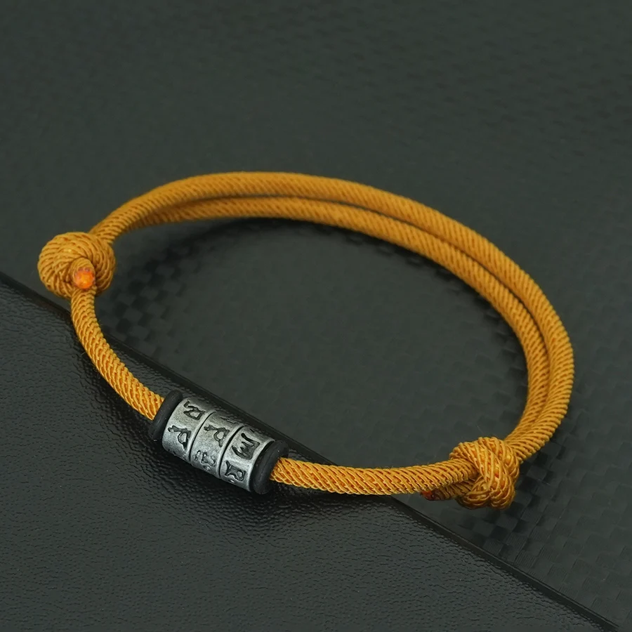 Adjustable Cord Chain Bracelet for Men with Lucky String