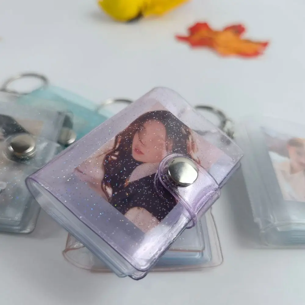 여성용 미니 사진 앨범, 휴대용 포켓 PVC 앨범, 열쇠 고리 배낭, 2 인치 보관 사진 카드홀더