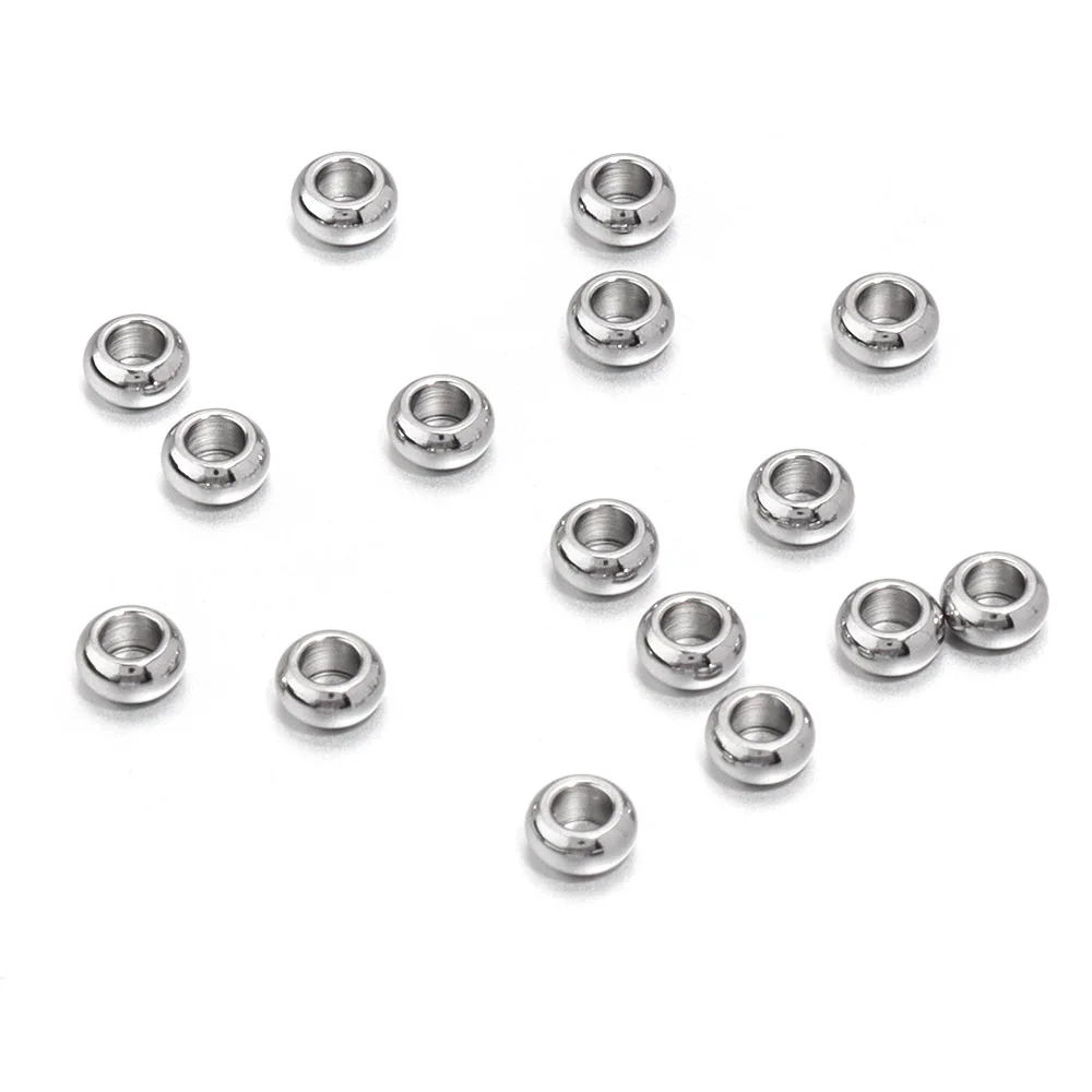 20/50 stücke Flache Runde Edelstahl Perlen Gold Stahl Farbe Rad Lose Spacer Perlen Für Schmuck Machen DIY Halskette zubehör – Detail 24
