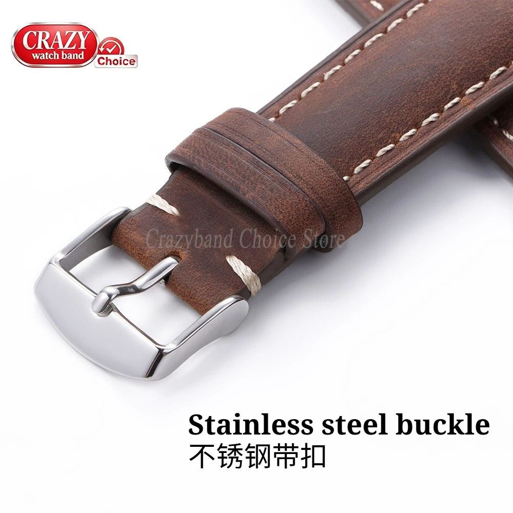 Premium No-Gap Leather Watch Strap - Unisex Design with Metal Accents