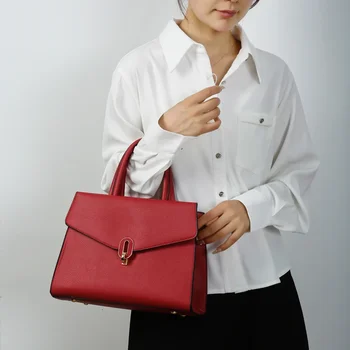 Pu Leather Solid Tote Bags Women's Bags on Sale 2023 High Quality Versatile Sewing New Handbag Thread High Capacity Casual Tote