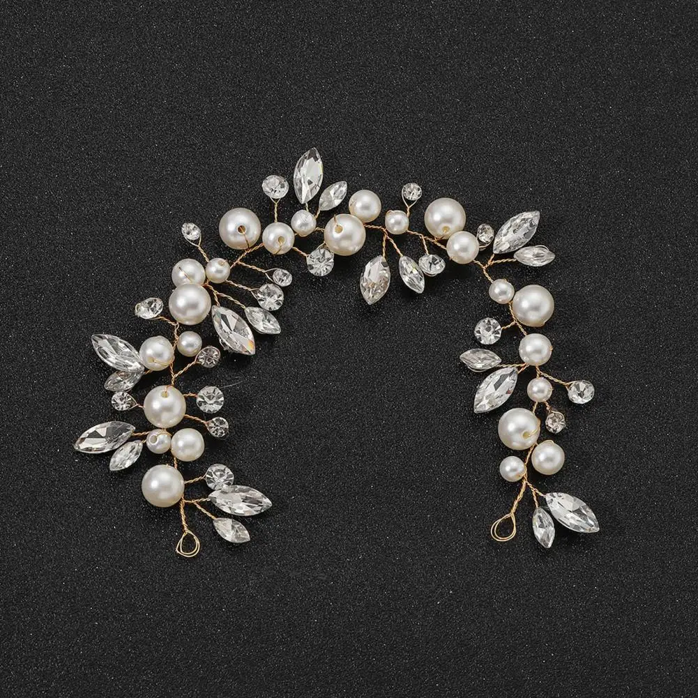 Hair Accessories Bridal Hair Accessories Fabulous Bride Headdress Wired Bride Wedding Headdress Faux Pearl Decorative Exquisite Hair Jewelry Wedding Accessories