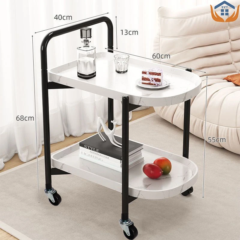 Nordic Sofa Side Table Bedside Table Light Luxury Modern Simple Living Room Small Coffee Mobile Trolley CJ-13