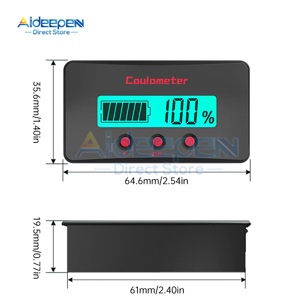 PZEM-035 DC 볼트미터 배터리 테스터 8-120V 10A 테스터 배터리 용량 측정기 12V 24V 자동차 볼트미터 디지털 DC 암페어미터