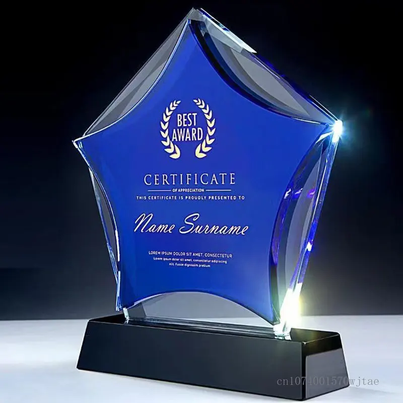 

Transparent Crystal Commemorative Trophy, New Trophy Making, Excellent Staff Award, High Grade, Creative, Home Decoration
