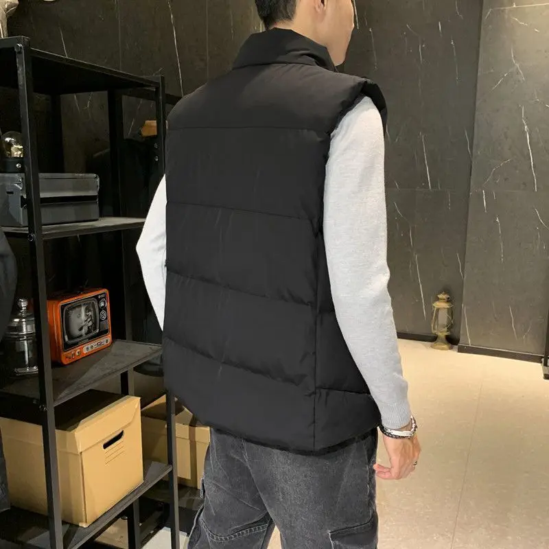 Autumn Winter KPOP Fashion Style Harajuku Slim Fit Vest Loose Casual All Match Singlet Thickening Pockets Patchwork Outerwear