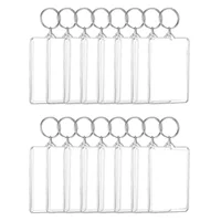 16PCS Acrylic Photo Frames Keychain Holder Photo Insert Blank Keyring For DIY Craft 2.2 x 3 Inch 1