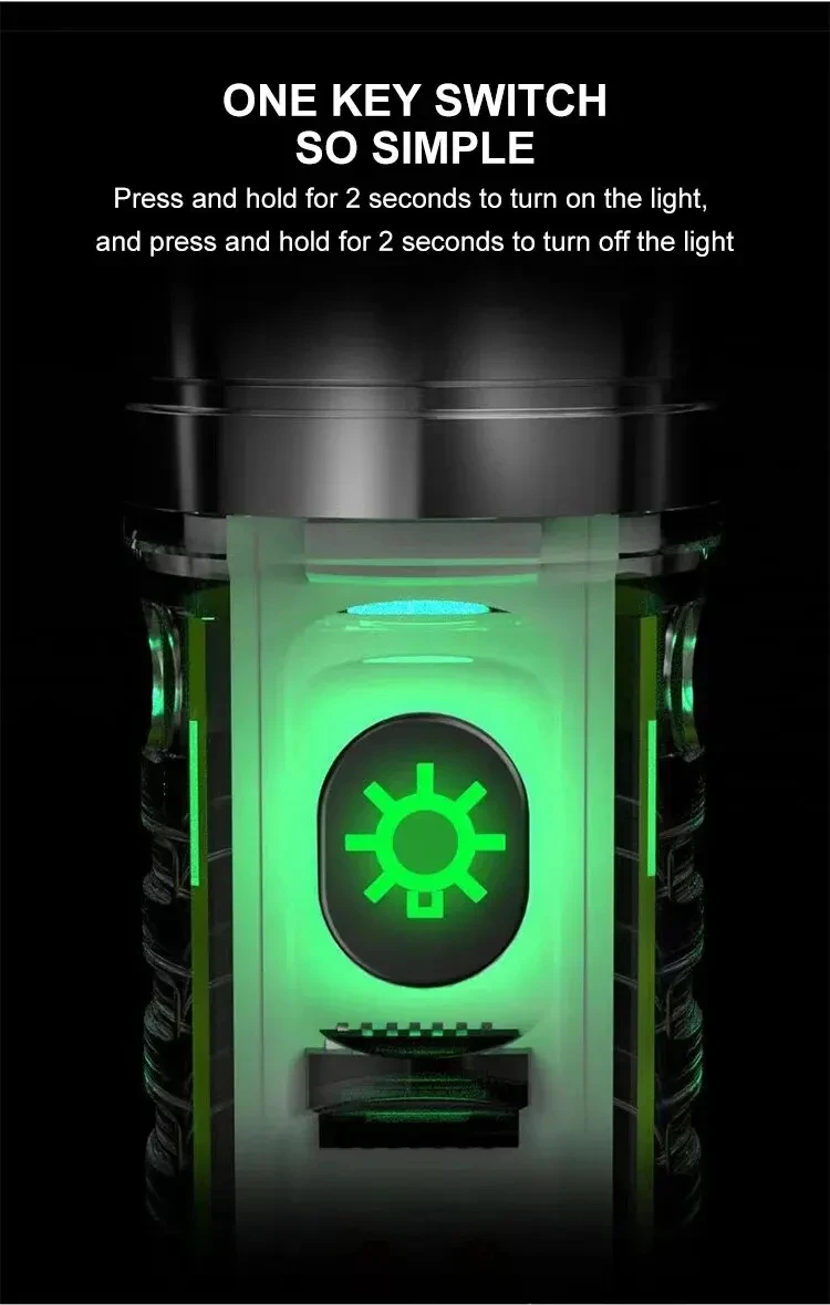 Description Picture 6 of itemUSB Rechargeable LED Flashlight LED MINI Keychain Light with Tail Magnet Uv Light Multifunction Portable Torch Camping Lights