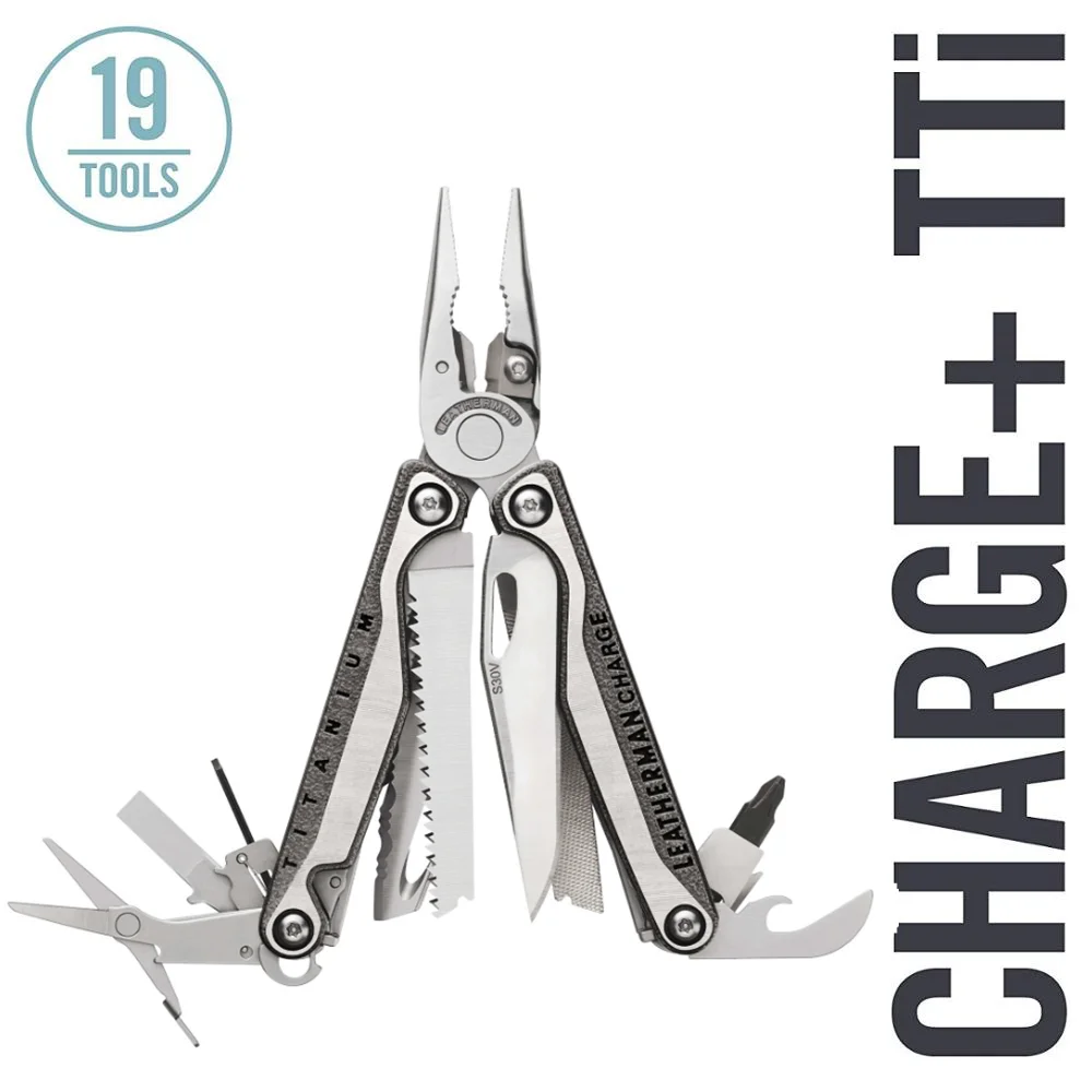 Leatherman - Charge + Tti Multitool In Titanio Con Forbici E Tronchesi Sostituibili Premium, Acciaio Inossidabile