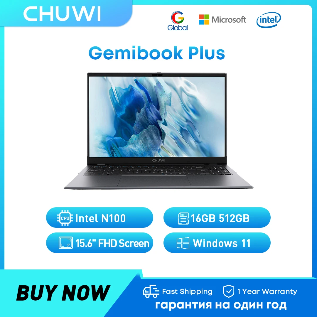 CHUWI 15.6'' GemiBook Plus Laptop Computer, Windows 11 Laptop 12th