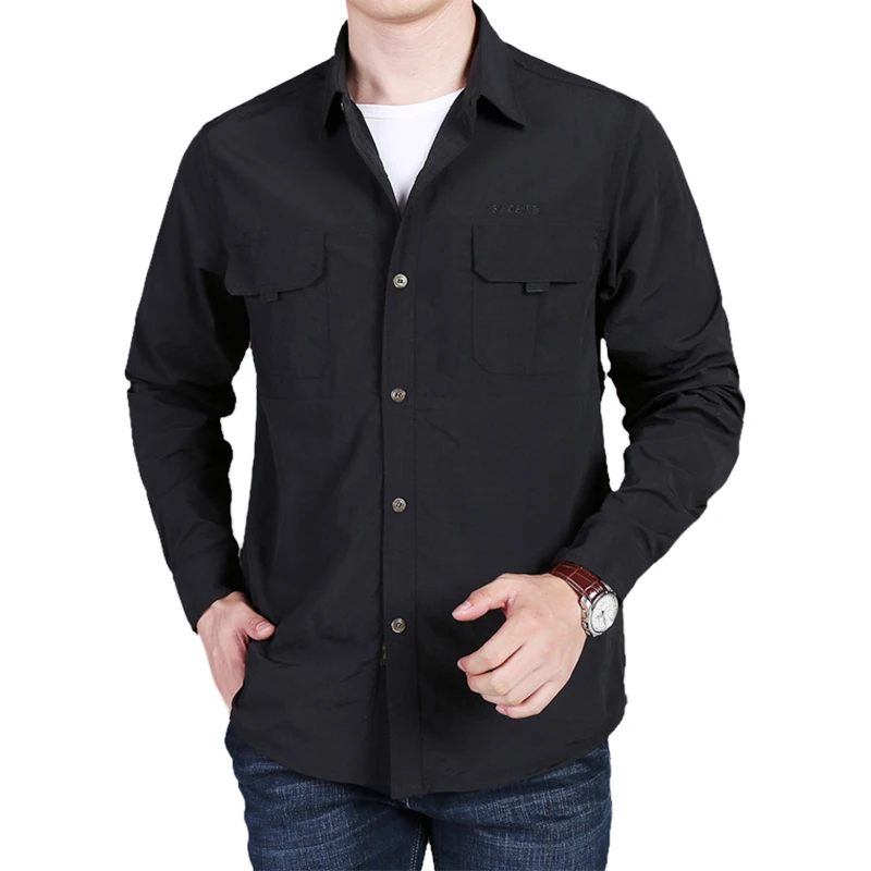 US Tactical Hiking Shirts Men Long Sleeve Cargo Work Shirts Summer Outdoor Quick Dry SWAT Military Combat Hunting Fishing Shirt fishing shirts