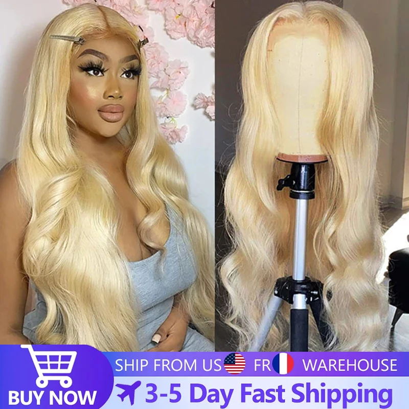 

613 Honey Blonde 13x6 Transparen Lace Front Human Hair Wigs Brazilian 150% Body Wave Colored 13x4 Frontal Wig Closure Wigs