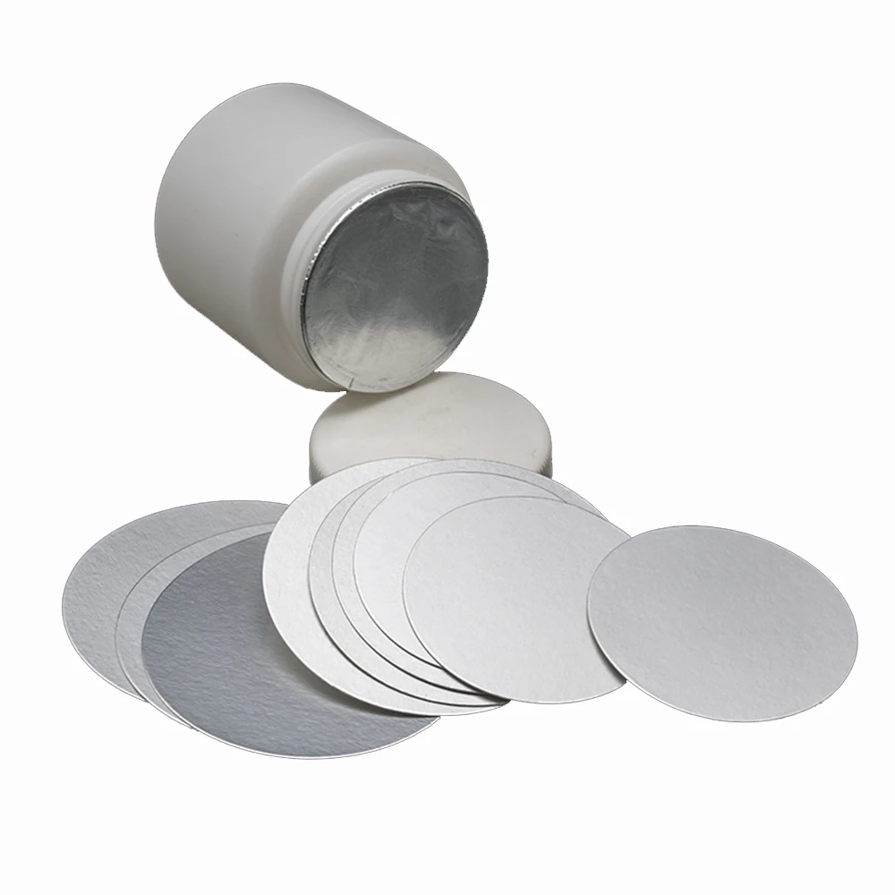 Induction Sealing Customized Size Plactic Laminated Aluminum Foil Lid Liners 1000pcs for PP PET PVC PS ABS Glass Bottles 1000pcs aluminum foil seal liner cap seal induction sealing 28mm 40mm 58mm plactic laminated lid foil paper liners easy peel