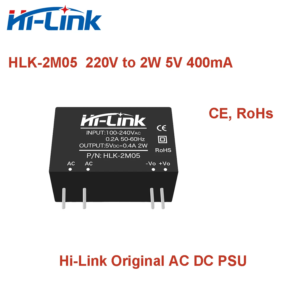 Fonte de Alimentação Doméstica Inteligente, Saída Única Step-Down, Hi-Link, AC DC, 5V, 0.4A, 2W, HLK-2M05, 30PCs, Frete Grátis