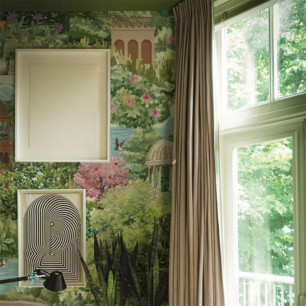 Custom Art Photo Mural Wallpaper for Living Room - American Countryside Garden Design