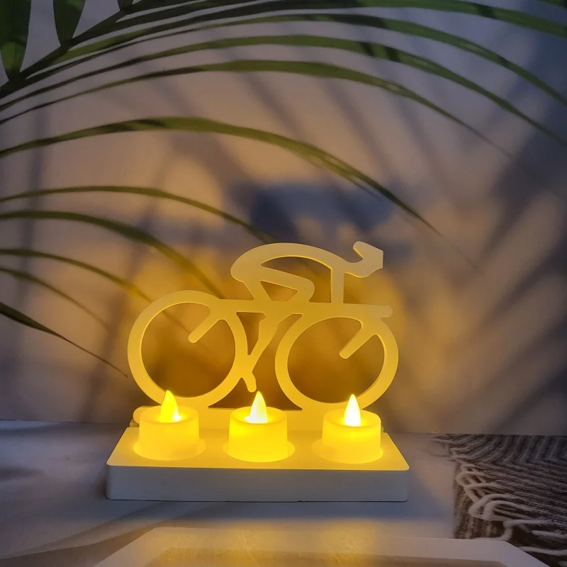 

Sports Road Bike Man Candlestick Silicone Mold DIY Handmade Resin Plaster Craft Candle Holder Casting Molds Home Decor Gift