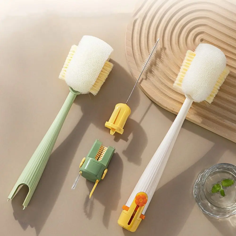 Multipurpose 5-in-1 Cup Washing Tool Long Handle 360 Degree Rotation Baby Bottle Cleaner Brush Convenient Water Bottle Cleaner