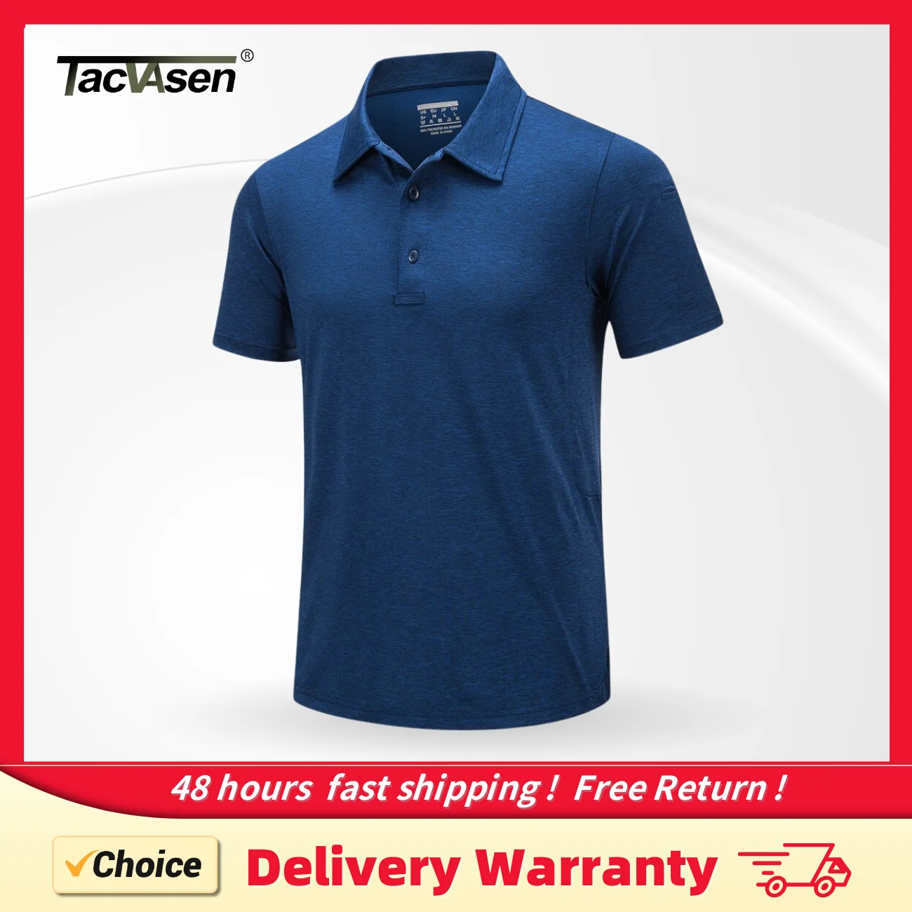 TACVASEN Summer Casual Short Sleeve Polos T-shirts Mens Moisture Wicking Fishing Golf TShirts Quick Dry Work Shirt Pullover Tops