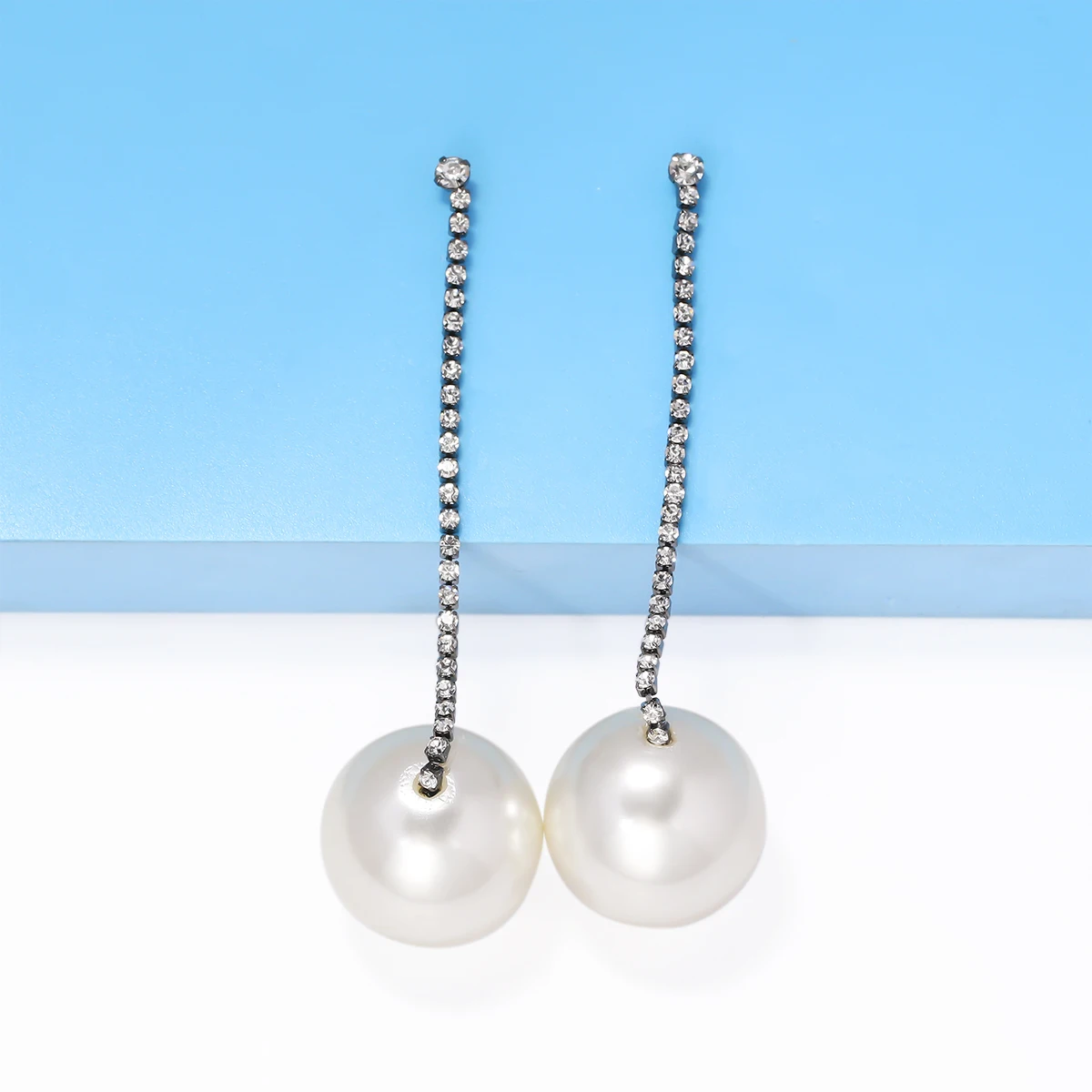 JUJIA Pearl Earring For Women Gold Color Crystal Beaded Drop Earrings Trendy Jewelry Statement Earrings Brincos Gift pearl earrings drop earrings golden earrings crystal earrings