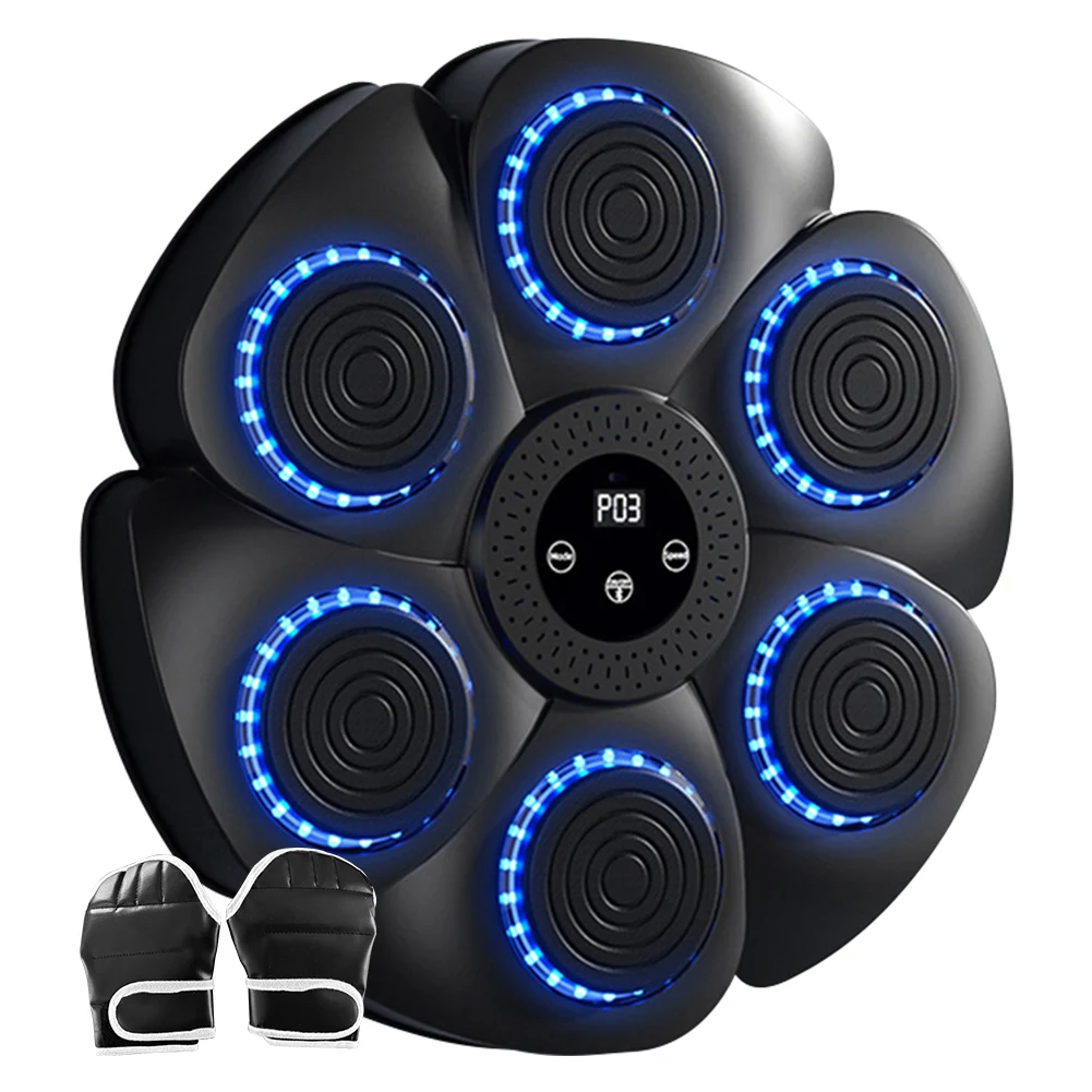 Music Boxing Machine Boxing Reaction Wall Target Wall Mounted Smart Bluetooth-Compatible Boxing Machine with Gloves for Home Gym 4