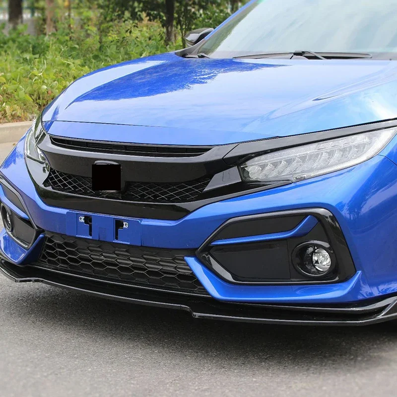 For Honda Civic 10th Gen 2016-2021 Front Grille Racing Grill Net Car Grid Splitter Upper Bumper Hood Mesh Grills 4 For Honda Civic 10th Gen 2016-2021 Front Grille Racing Grill Net Car Grid Splitter Upper Bumper Hood Mesh Grills 4