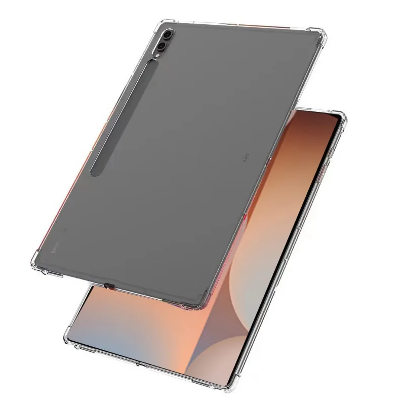 Enhanced Anti-Drop TPU Protective Case for 12.4-Inch Tablet - Transparent Silicone Soft Cover