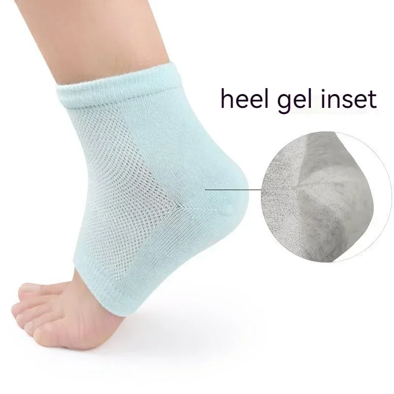Anti Cracking Socks Moisturizing Gel Heel Socks for Dry Cracked Feet Spa Sock Toeless Sock for Dry Cracked Heel Feet Repair