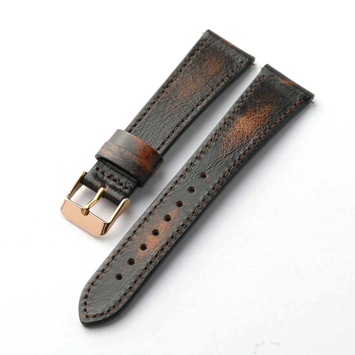 Hand-Painted Retro Italian Leather Watchstrap - Quick Release