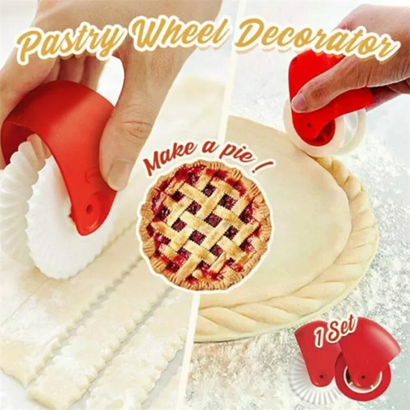 Kitchen Pizza Pastry Lattice Cutter Plastic Wheel Roller