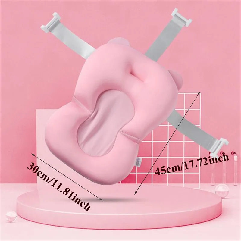 Non-slip Baby Bath Mat Tub Baby Shower Portable Mattress Air Mattress Comfort Pad Cute Wind Newborn Bathroom Safety Products Bathroom Mats