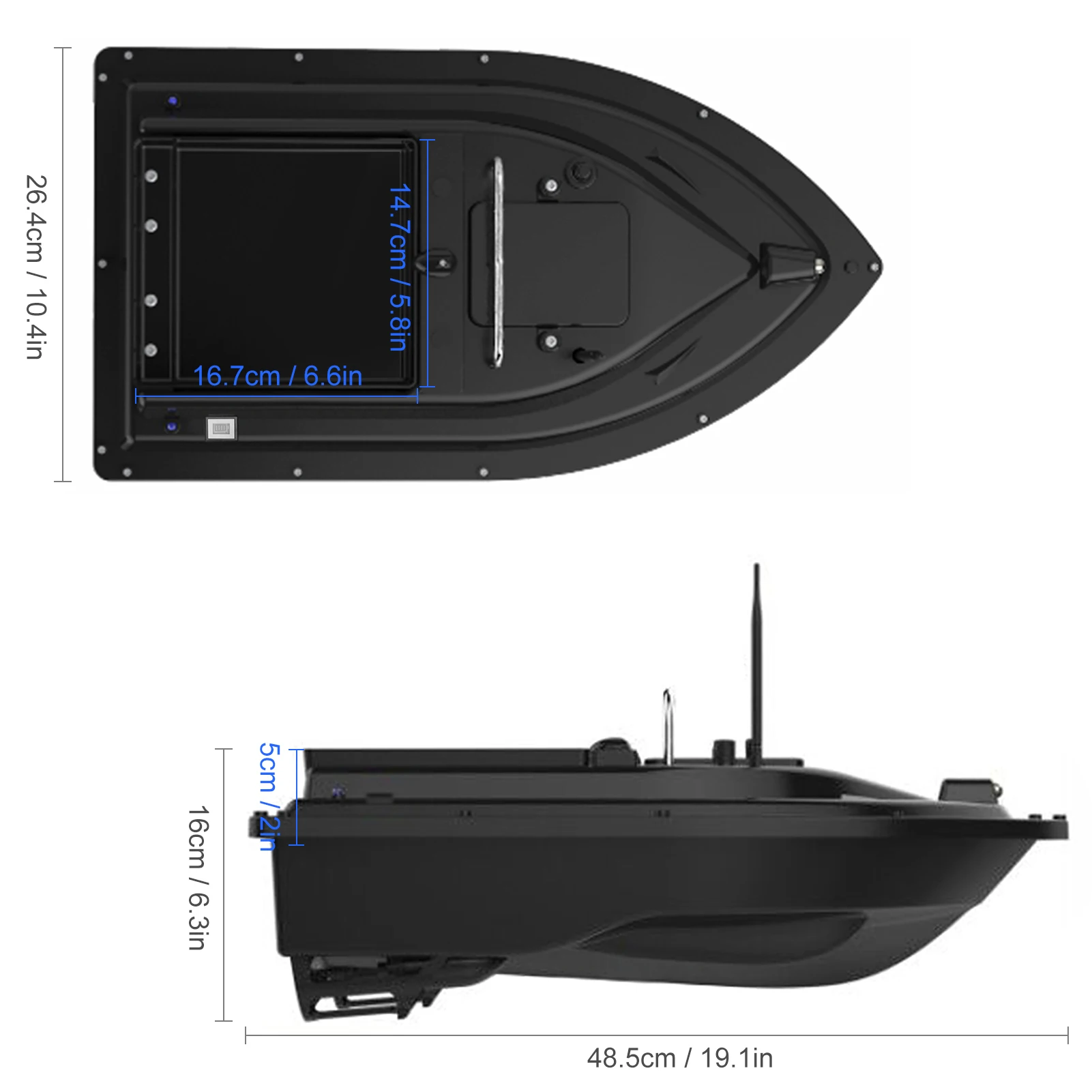Description Picture 6 of itemGPS Fishing Bait Boat with Large Bait Container Automatic Bait Boat with 400-500M Remote Range Bait Boat GPS Fishing Bait Boat