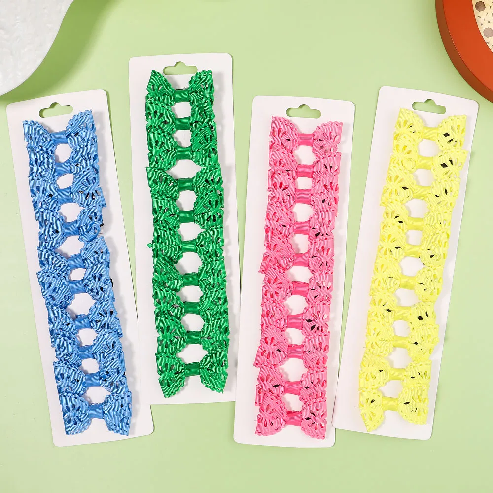 

10Pcs/Set Mini Candy Color Hollow Bowknot Hairpin Bows Hair Clips For Kids Girls Barrettes Headwear Hair Accessories Wholesale