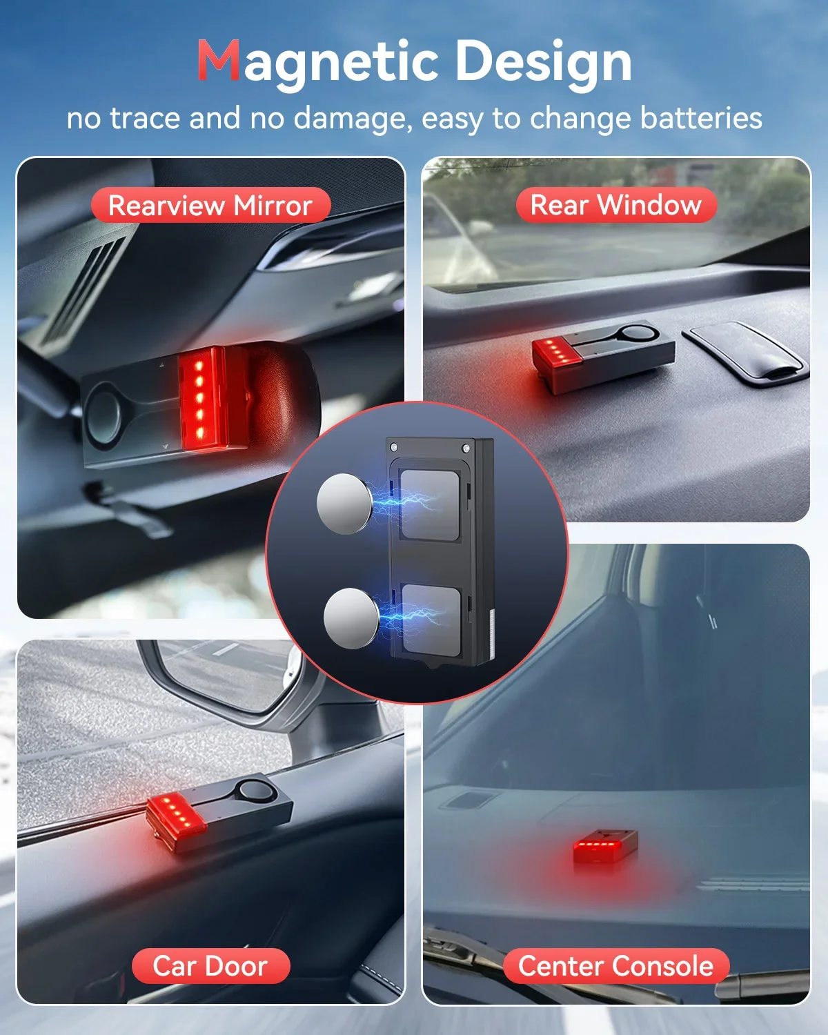 Awapow Wireless Car Anti-Theft Vibration Alarm 108dB with Light Remote Control Door & Window Home for security system,security alarm,wireless alarm