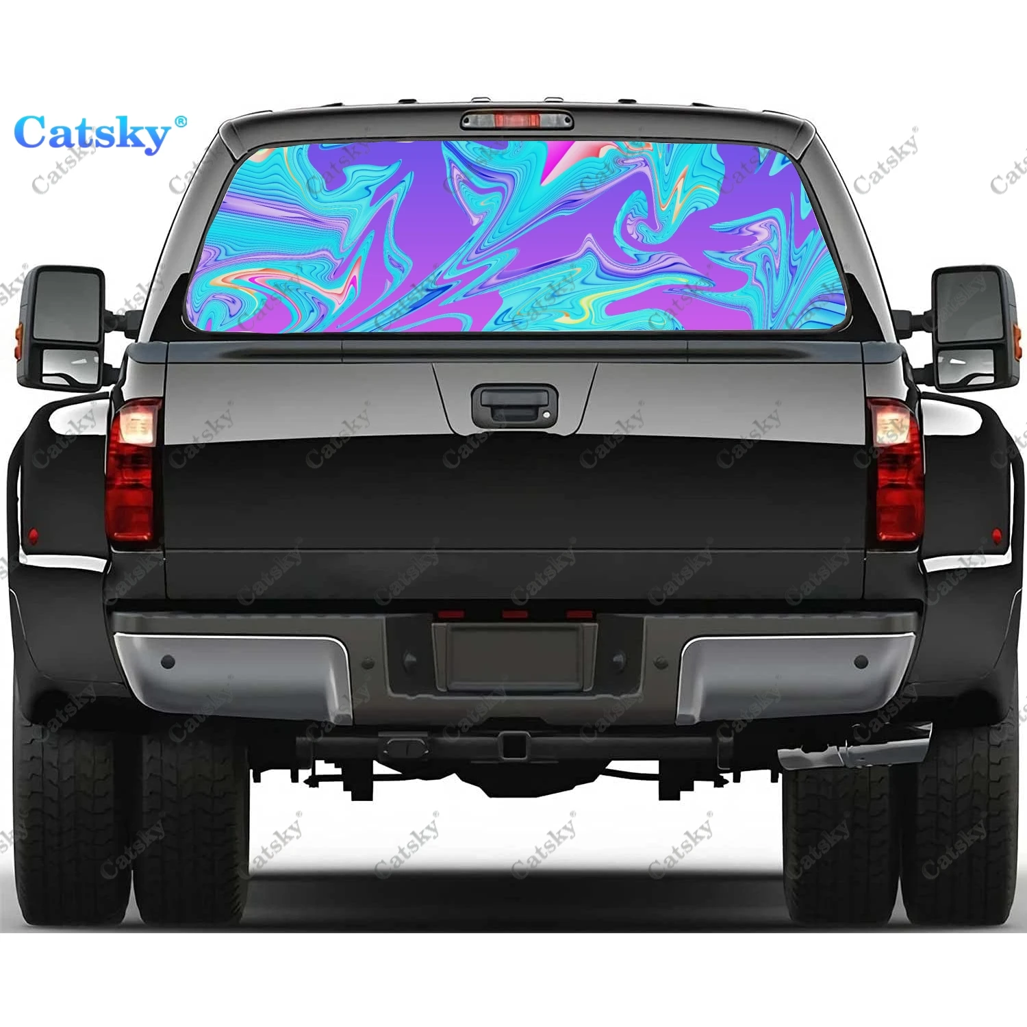 

Modern Abstract Art Rear Window Decals for Truck,Pickup Window Decal,Rear Window Tint Graphic Perforated Vinyl Truck Stickers