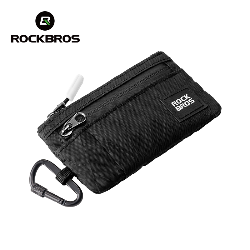 ROCKBROS Portable Wallet Card Bag Ultra-Light Stylish Sports Mini Credit Card Wallet with Hang Lock Compact Storage Bag