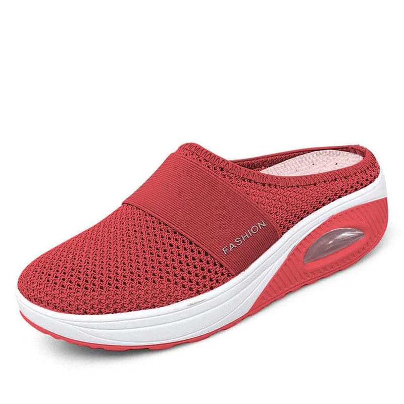 Women Mesh Slippers Wedge Shoes Air Cushion Sandals Thick Bottem Casual Sneakers Plus Size 43,women sandals,wedge sandals,soft sole slippers,comfortable sandals