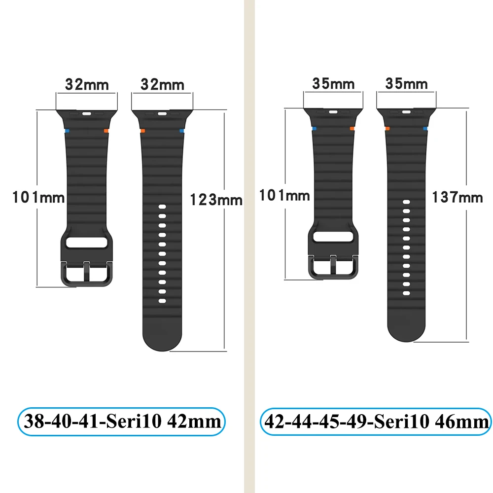 Silikonarmband für Apple Watch 10 Band 46 mm 45 mm 44 mm 49 mm 42 mm 40 mm 41 Armband iWatch Serie 11 10 9 8 7 6 5 SE3 Ultra3 2 Band – Detail 6