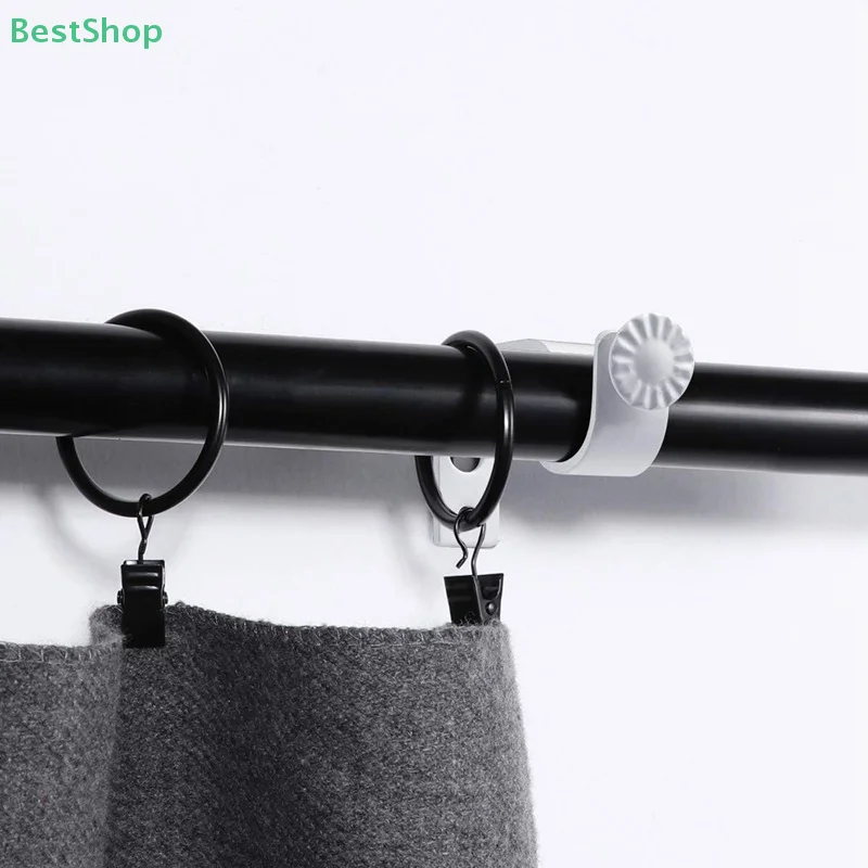 Adjustable Curtain Holder Curtain Rods No Drilling Support Bracket Middle Mini Blinds Drapery Clothes White Hangers 18-22mm