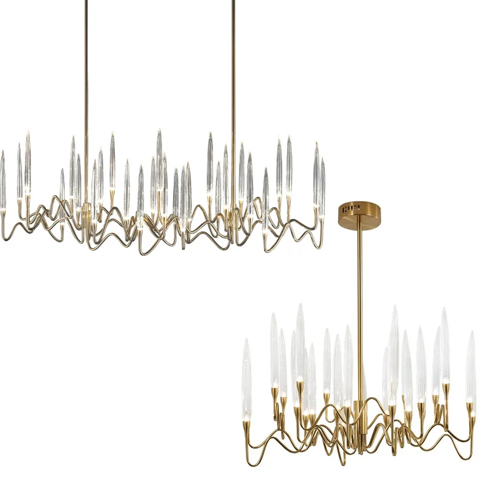 Luxury Minimalist Dining Room Candle Shape Ceiling Chandelier for Living Room Vintage Hanglamp Lustres Lamparas Creative Lamps