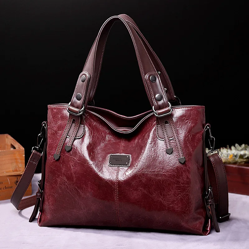2024 New Fashion Casual Tote Bag Women Handbags Soft Leather