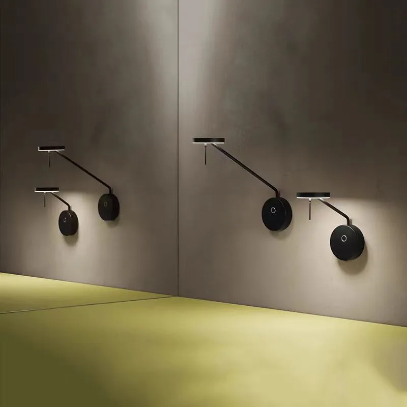 Invisible Wall lamp led Long Swing Arm Lamp black minimalist lamp Home Bedside Atmosphere Decoration Office study long pole lamp 4